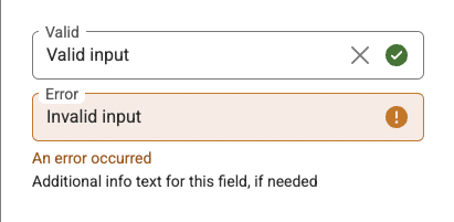 Valid and invalid input fields with simulated colorblindness colors