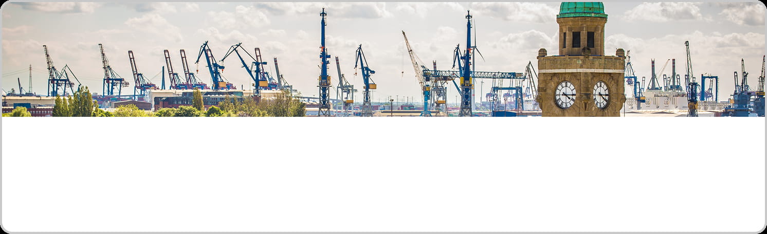 A half-loaded picture of Hamburg city skyline.