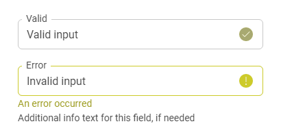 Valid and invalid input fields with simulated colorblindness colors